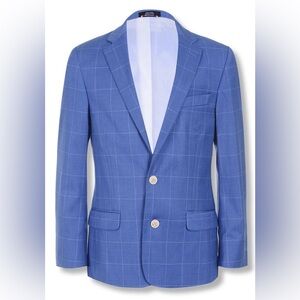Tommy Hilfiger Teen boy/ Blue Windowpane Blazer - Classic Two-Button